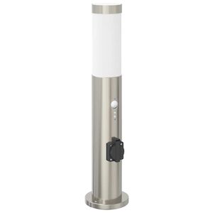 vidaXL Bolderverlichting met sensor en stopcontact 50 cm roestvrij staal IP44