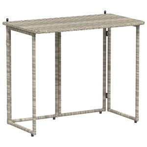 vidaXL Tuintafel inklapbaar 90x51x75 cm poly rattan lichtgrijs