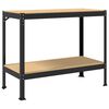vidaXL Werkbank Zwart 115 x 55 x 91 cm Bewerkt hout en metaal