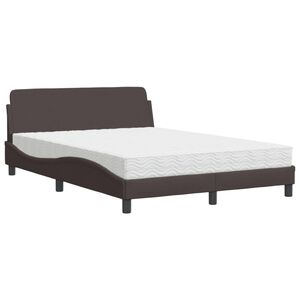 vidaXL Bed met matras "Dover" stof donkerbruin 120x200 cm