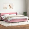 vidaXL Boxspring met matrassen fluweel roze 200x210 cm