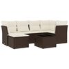 vidaXL 7-delige Loungeset met kussens poly rattan bruin