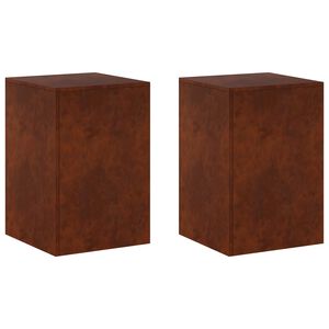 vidaXL Plantenstandaard 2 pcs Roestkleurig 40 x 40 x 60 cm