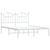 vidaXL Bedframe met hoofdbord metaal wit 140x190 cm