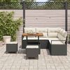 vidaXL Tuin Sofa Set met kussen 8 pcs Zwart Poly riet