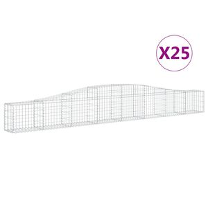 vidaXL Schanskorven 25 st gewelfd 400x30x40/60 cm ijzer