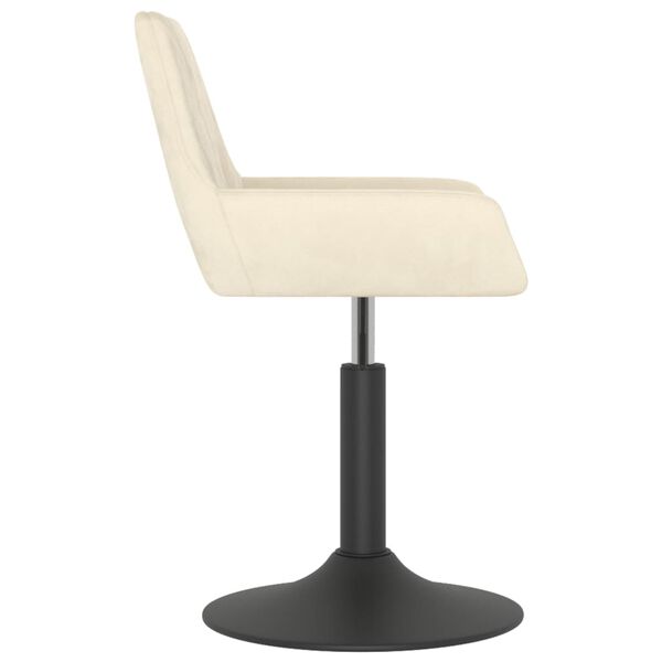 vidaXL Barkruk fluweel cr&egrave;mekleurig