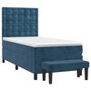 vidaXL Boxspring met matras fluweel donkerblauw 90x190 cm
