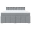vidaXL Boxspring met matras stof lichtgrijs 180x200 cm