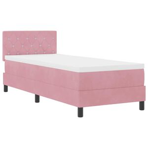 vidaXL LED Box Spring Bed met matras met LED Roze 80 x 200 cm Fluweel