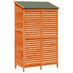 vidaXL Tuinschuur met dak Bruin 106 x 56 x 176,5 cm Massief Vurenhout