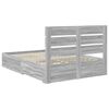 vidaXL Bedframe met lade Grijs Sonoma 140 x 200 cm Bewerkt hout