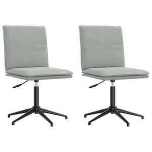 vidaXL Eetkamerstoelen 2 st fluweel lichtgrijs
