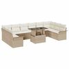 vidaXL Tuin Sofa Set 11 st Beige Poly Rattan