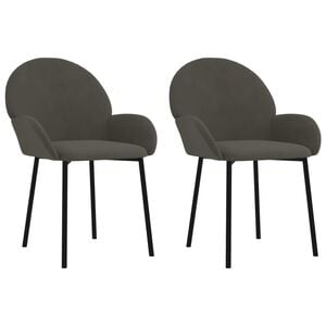 vidaXL Eetkamerstoelen 2 st fluweel donkergrijs