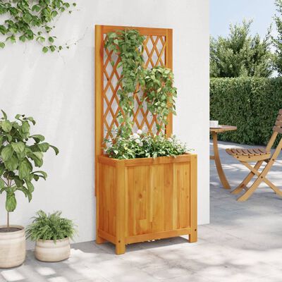 vidaXL Plantenbak met latwerk 55x29,5x132 cm massief acaciahout