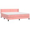 vidaXL Boxspring met matras fluweel roze 180x200 cm