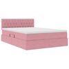 vidaXL Opbergbed met LED met matras met LED Roze 140 x 190 cm Fluweel