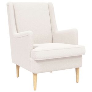 vidaXL Fauteuil Cr&egrave;mekleurig Boucl&eacute;