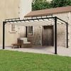 vidaXL Prieel met lamellendak 3x4 m stof en aluminium cr&egrave;mekleurig