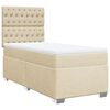 vidaXL Boxspring met matras stof cr&egrave;mekleurig 100x200 cm