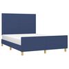 vidaXL Bedframe zonder matras stof blauw 140x200 cm