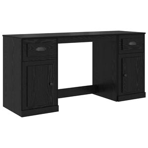 vidaXL Bureau met kast Zwart Eiken Bewerkt hout 154,5 x 50 x 75 cm