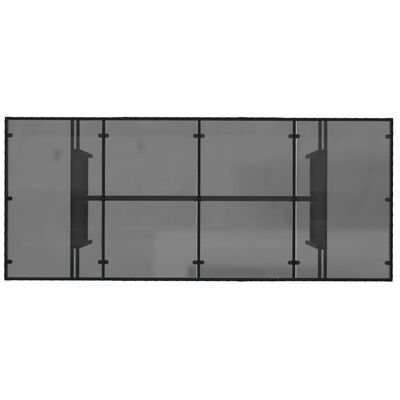 vidaXL Tuintafel met glazen blad 190x80x74 cm poly rattan zwart