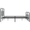vidaXL Bedframe met hoofd- en voeteneinde metaal zwart 150x200 cm