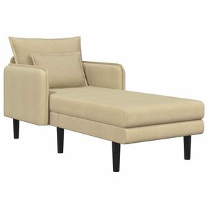 vidaXL Grote chaise longue Grijs groen Katoenen stof