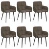 vidaXL Eettafelstoelen 6 st Nep Suede Leer Donkergrijs