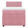 vidaXL Boxspring met matras fluweel roze 90x200 cm