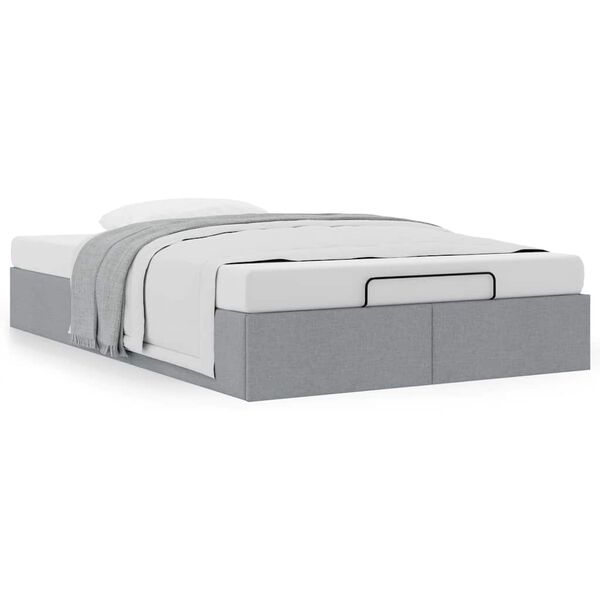 vidaXL Bedframe zonder matras 120x190 cm stof lichtgrijs