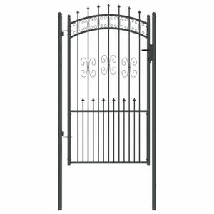 vidaXL Hekpoort met speerpunt zwart 103x175 cm gepoedercoat staal