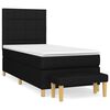 vidaXL Boxspring met matras stof zwart 100x200 cm