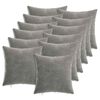 vidaXL Kussensloop 12 st HEERLEN Donkergrijs 40 x 40 cm Chenille Stof