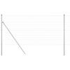 vidaXL Hek met Paal Zilver 1 x 25 m Staal en PVC