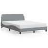 vidaXL Bed met matras "Dover" stof lichtgrijs 140x200 cm