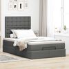 vidaXL Ottoman bed met matras en LED's 120x190 cm stof donkergrijs