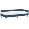 vidaXL Hoekbedframe met Matras met matras 2 pcs Blauw Stof