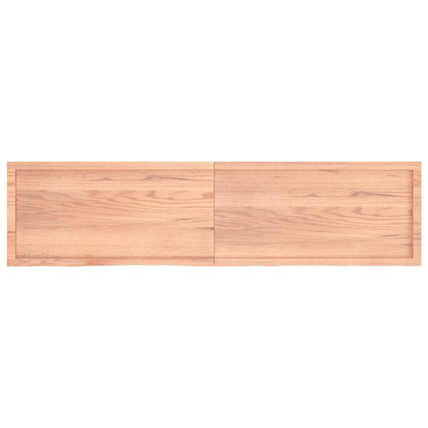 vidaXL Tafelblad 200x50x(2-4)cm behandeld massief eikenhout lichtbruin