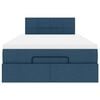 vidaXL Ottoman bed met matras 120x190 cm stof blauw