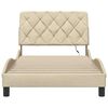 vidaXL Bedframe met LED zonder matras 100x200 cm stof cr&egrave;me
