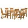 vidaXL Eetkamerset 7 st Beige Massief Eikenhout