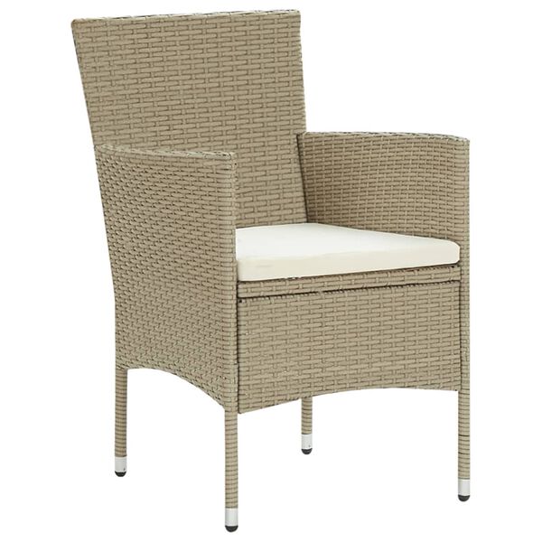 vidaXL 5-delige Tuinset poly rattan beige