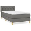 vidaXL Boxspring met matras stof donkergrijs 100x200 cm