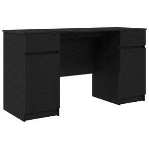 vidaXL Bureau Zwart eiken Bewerkt hout 140 x 49 x 76 cm
