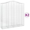 vidaXL Schanskorven 2 st gewelfd 200x50x200/220 cm ijzer