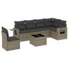 vidaXL 7-delige Loungeset met kussens poly rattan grijs