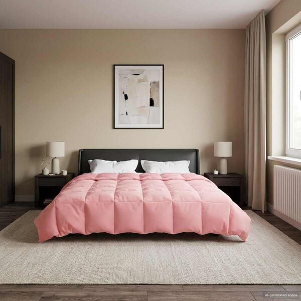 vidaXL Vol jaar dekbed Gekwilt Roze 240 x 260 cm Microfiber
